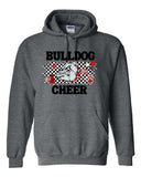 Bulldog Cheer Retro Checkered Hoodie