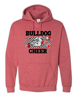 Bulldog Cheer Retro Checkered Hoodie